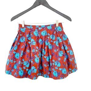 Forever 21 Plum & Blue Floral Crinoline Mini Skirt